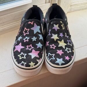 Vans Kids Slip-On Sneakers - Black with Multicolor Stars